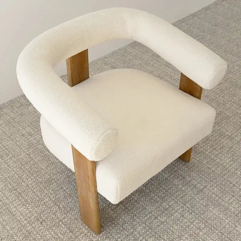 Fauteuil rembourré en bouclette
