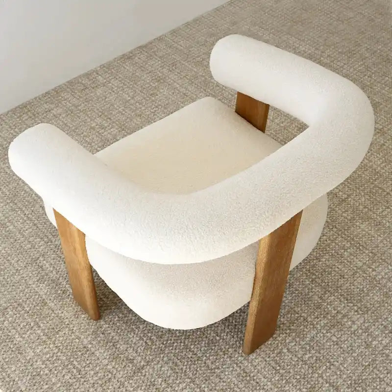 Fauteuil rembourré en bouclette
