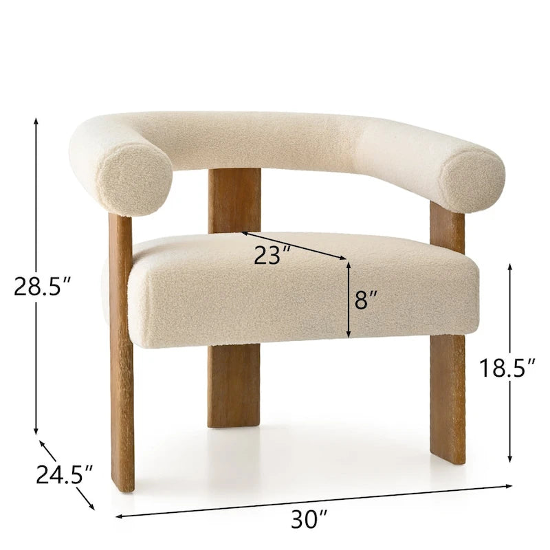 Fauteuil rembourré en bouclette