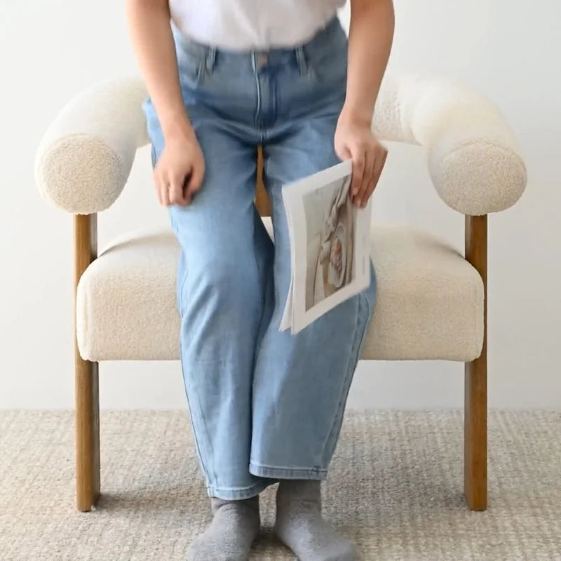 Fauteuil rembourré en bouclette