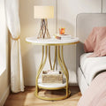 Petite table d'appoint à deux niveaux avec rangement