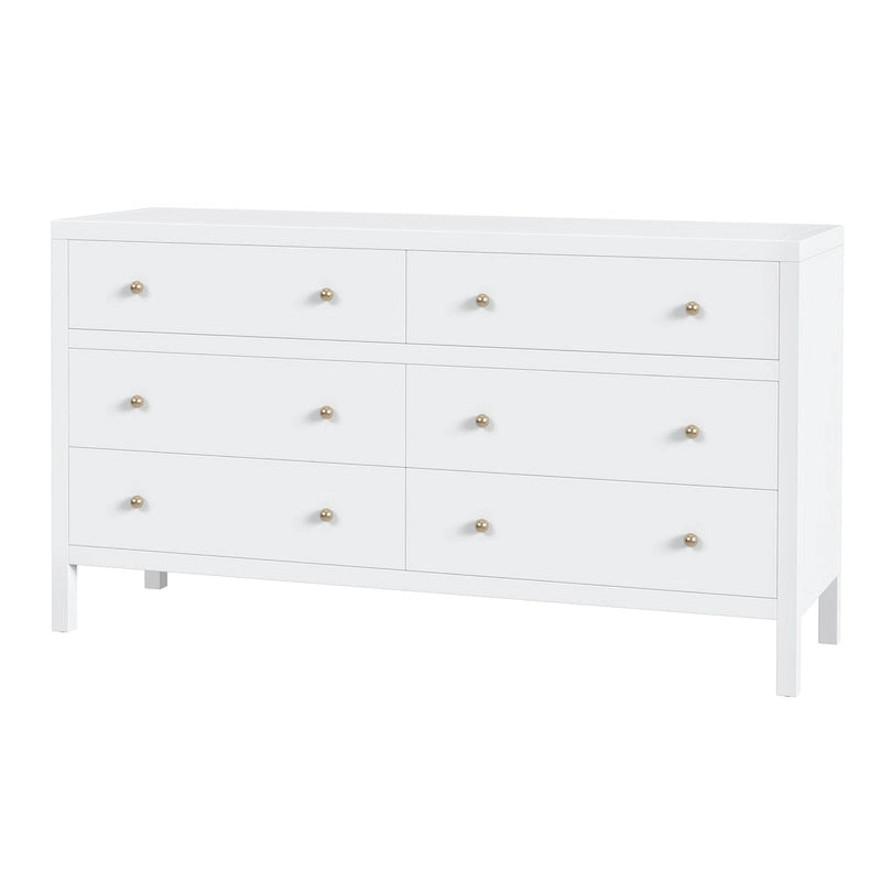 Commode large en bois à 6 tiroirs