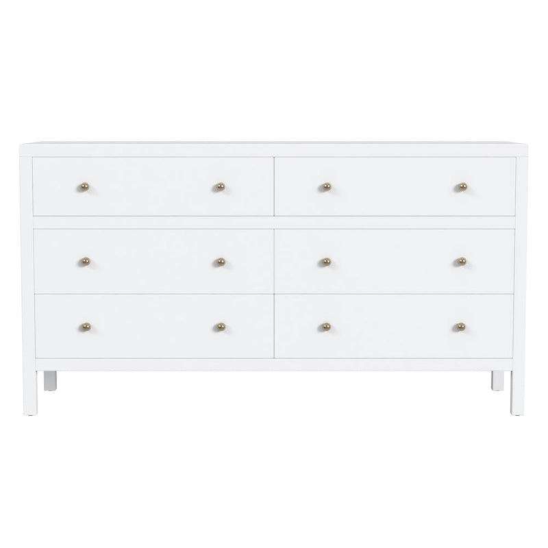 Commode large en bois à 6 tiroirs