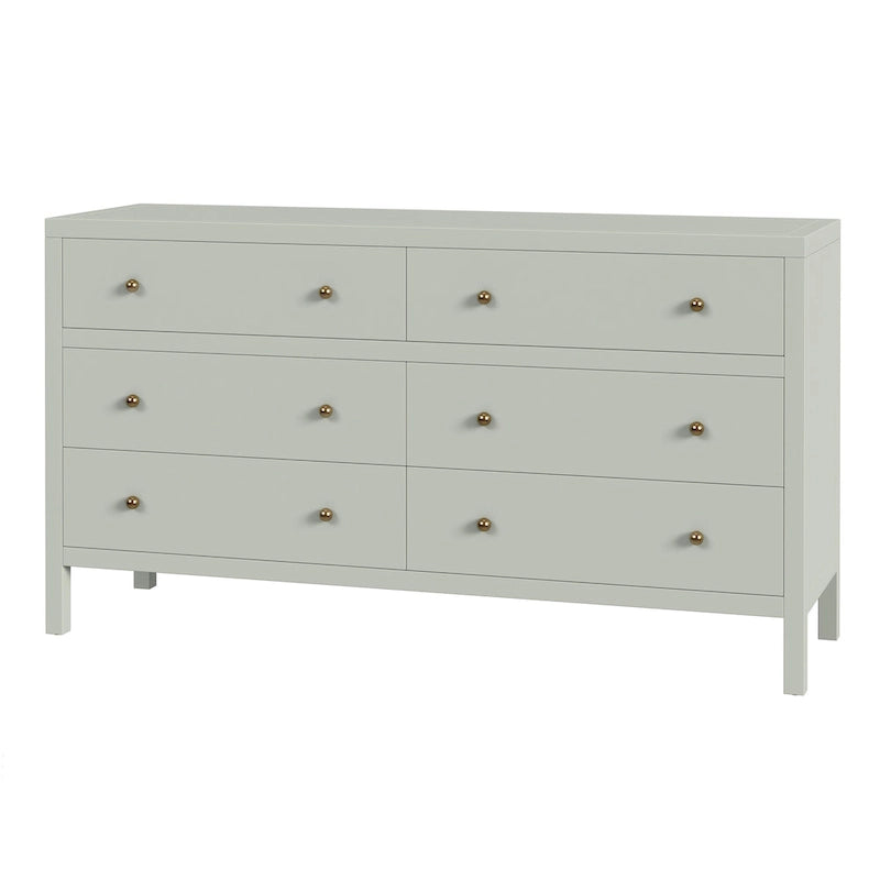 Commode large en bois à 6 tiroirs