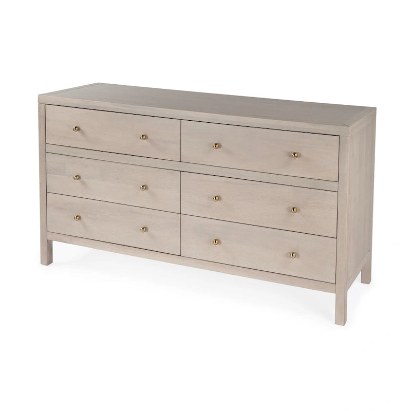 Commode large en bois à 6 tiroirs