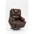Fauteuil inclinable releveur électrique en cuir marron, massage multifonction