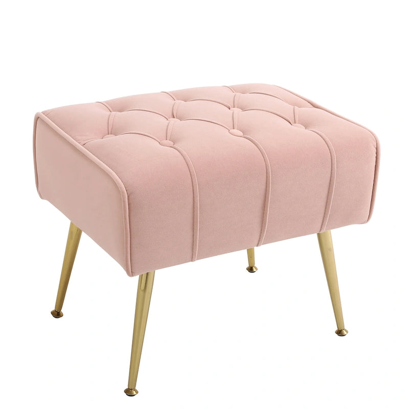 Fauteuil à oreilles tapissé avec pouf