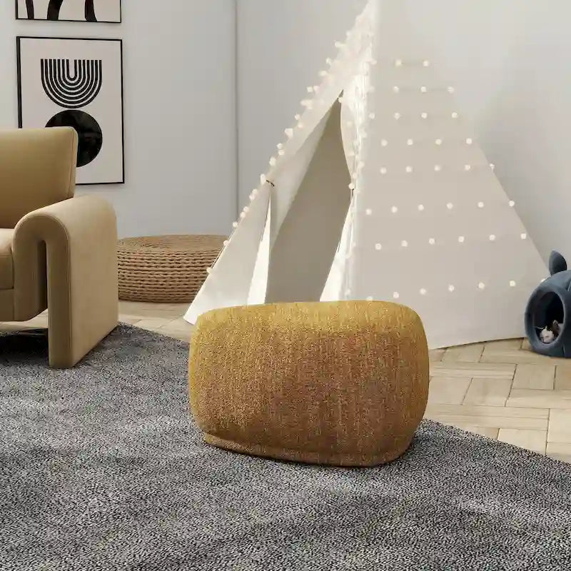 Pouf repose-pieds cocktail triangulaire arrondi