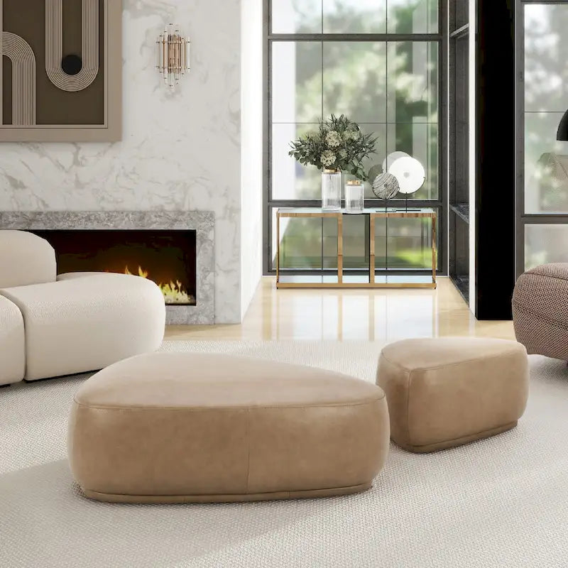 Pouf repose-pieds cocktail triangulaire arrondi