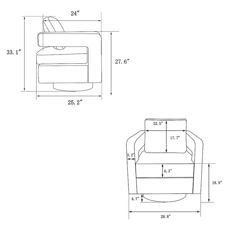 Fauteuil pivotant de salon