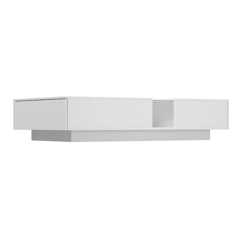 Fonctionnalité et élégance : Table basse moderne à LED avec plateau en verre