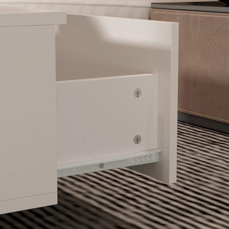 Fonctionnalité et élégance : Table basse moderne à LED avec plateau en verre