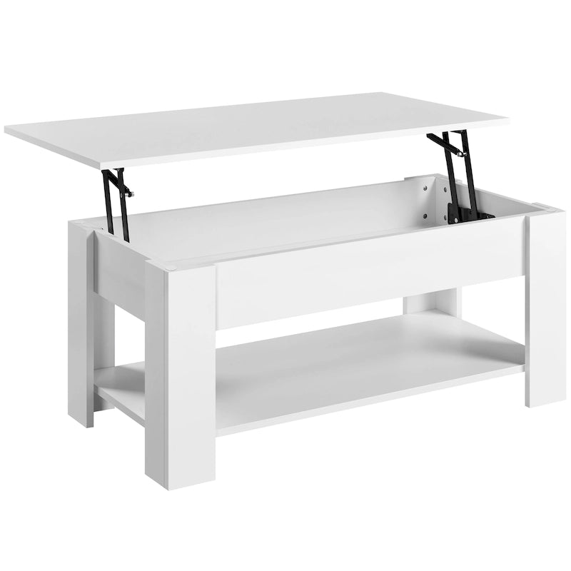 Table basse relevable avec étagère pour salon
