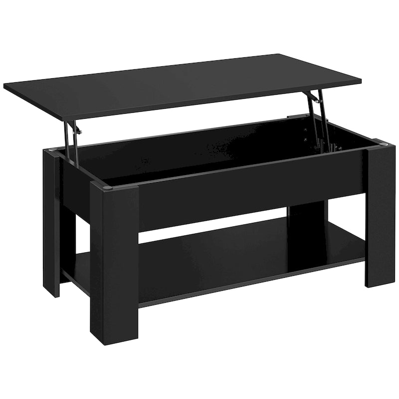 Table basse relevable avec étagère pour salon