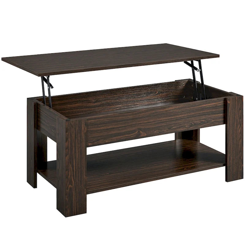 Table basse relevable avec étagère pour salon