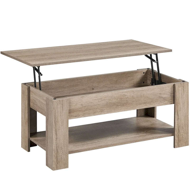 Table basse relevable avec étagère pour salon
