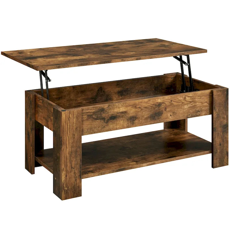 Table basse relevable avec étagère pour salon