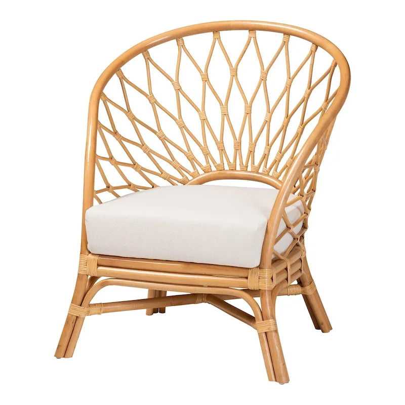 Chaise d'appoint Bohème en rotin couleur miel