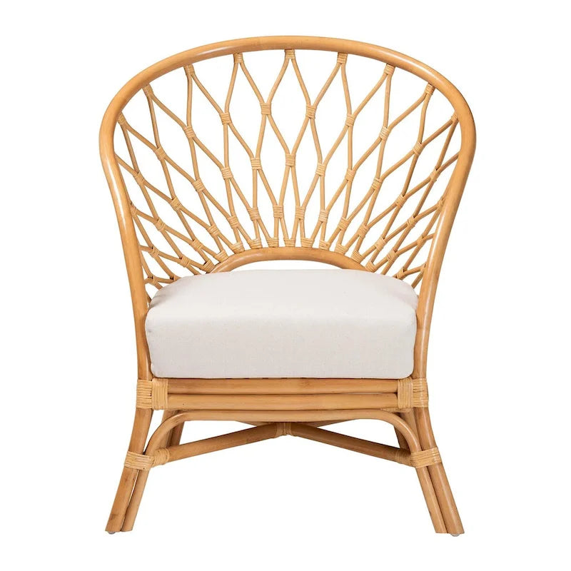 Chaise d'appoint Bohème en rotin couleur miel