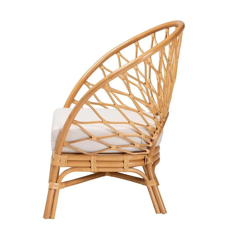 Chaise d'appoint Bohème en rotin couleur miel