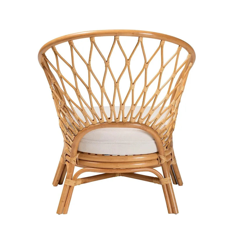 Chaise d'appoint Bohème en rotin couleur miel