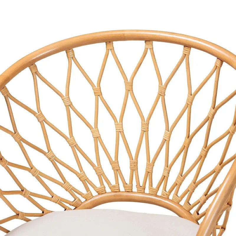 Chaise d'appoint Bohème en rotin couleur miel