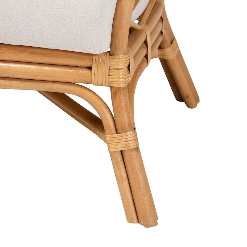 Chaise d'appoint Bohème en rotin couleur miel