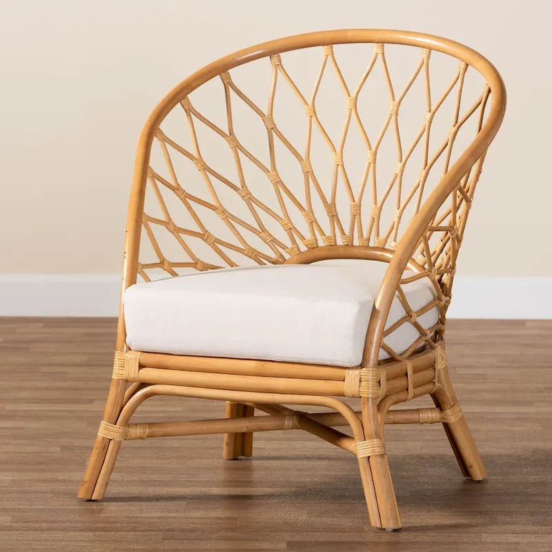 Chaise d'appoint Bohème en rotin couleur miel