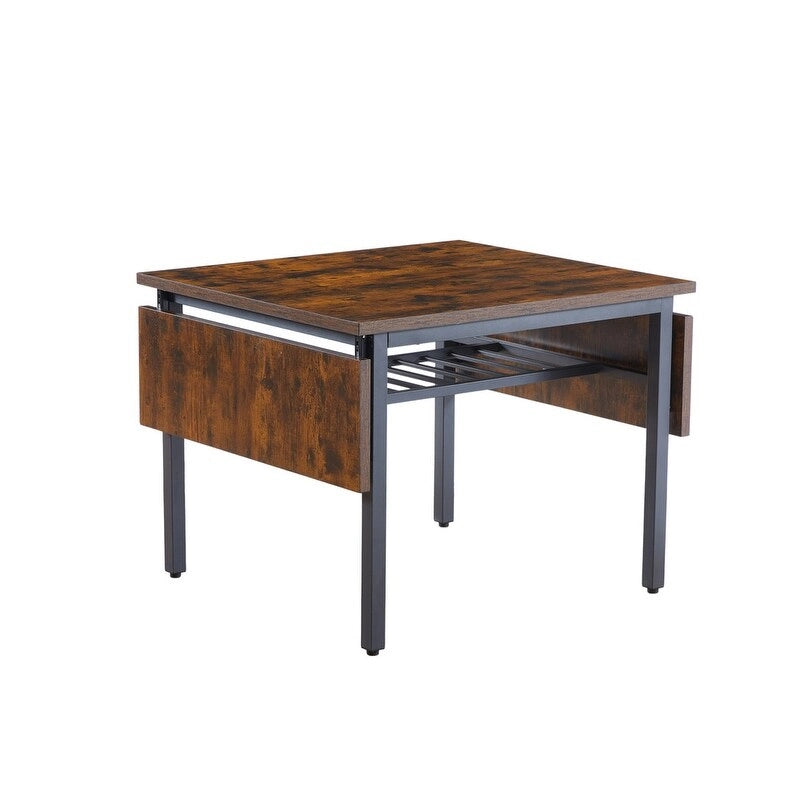 Table à manger pliable de style industriel rétro — Table rectangulaire en bois massif