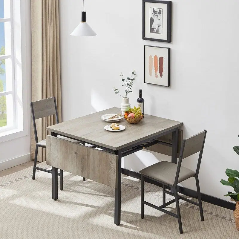 Table à manger pliable de style industriel rétro — Table rectangulaire en bois massif