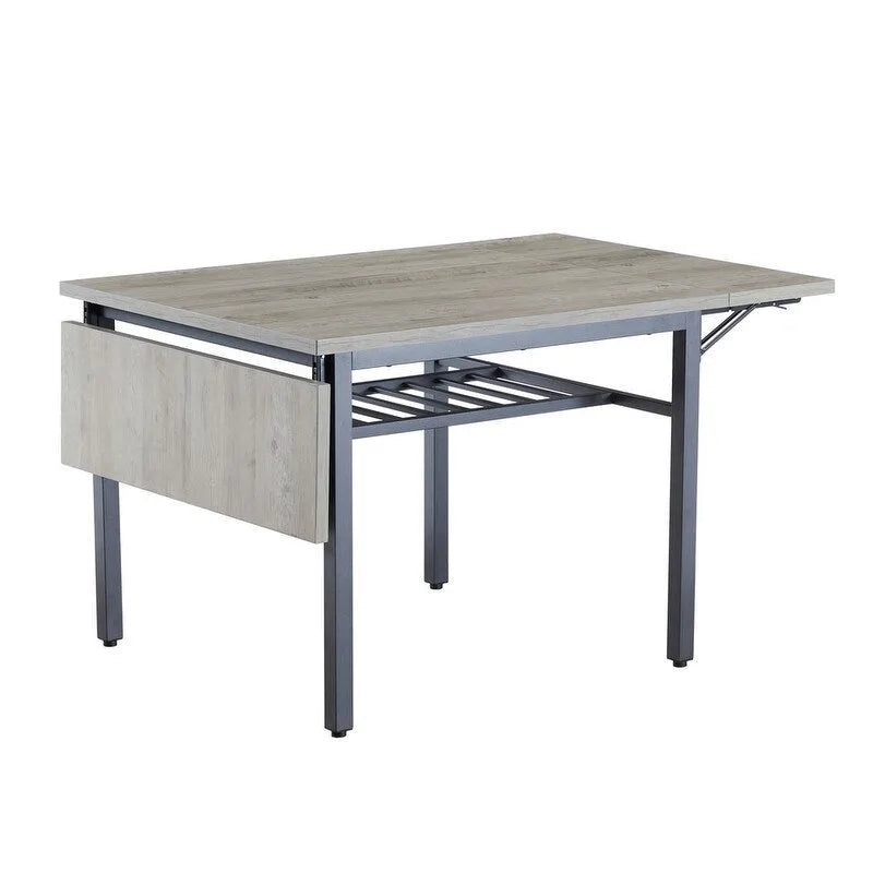 Table à manger pliable de style industriel rétro — Table rectangulaire en bois massif