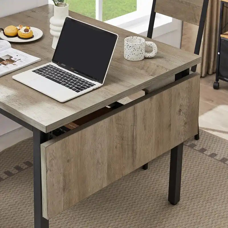 Table à manger pliable de style industriel rétro — Table rectangulaire en bois massif