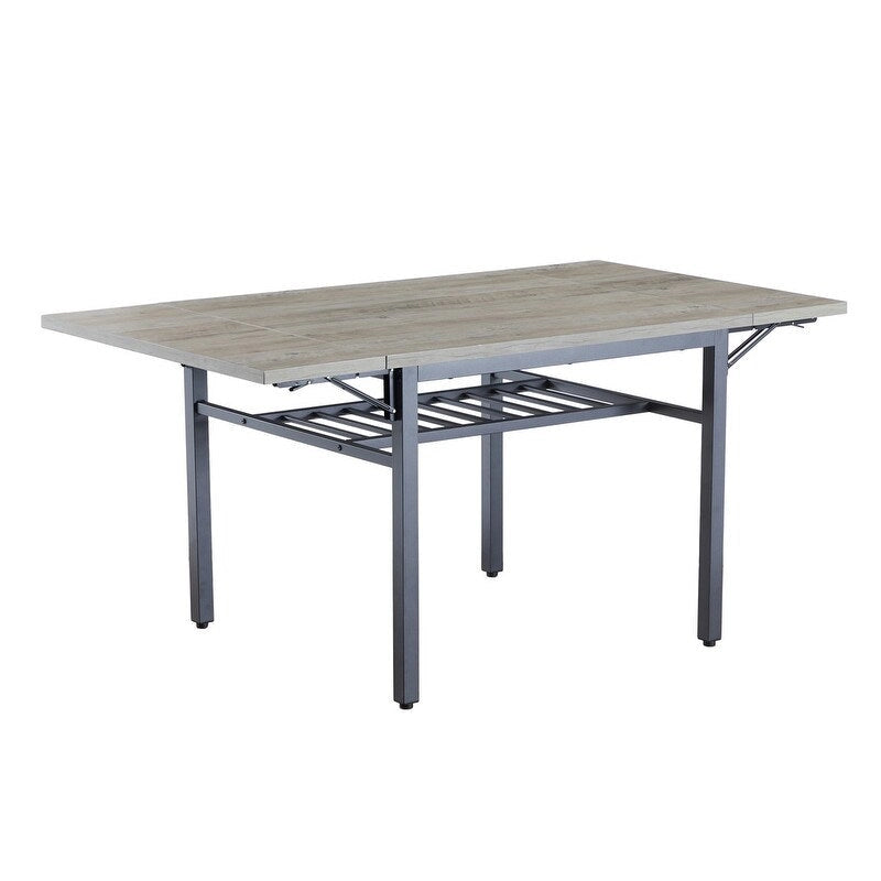 Table à manger pliable de style industriel rétro — Table rectangulaire en bois massif