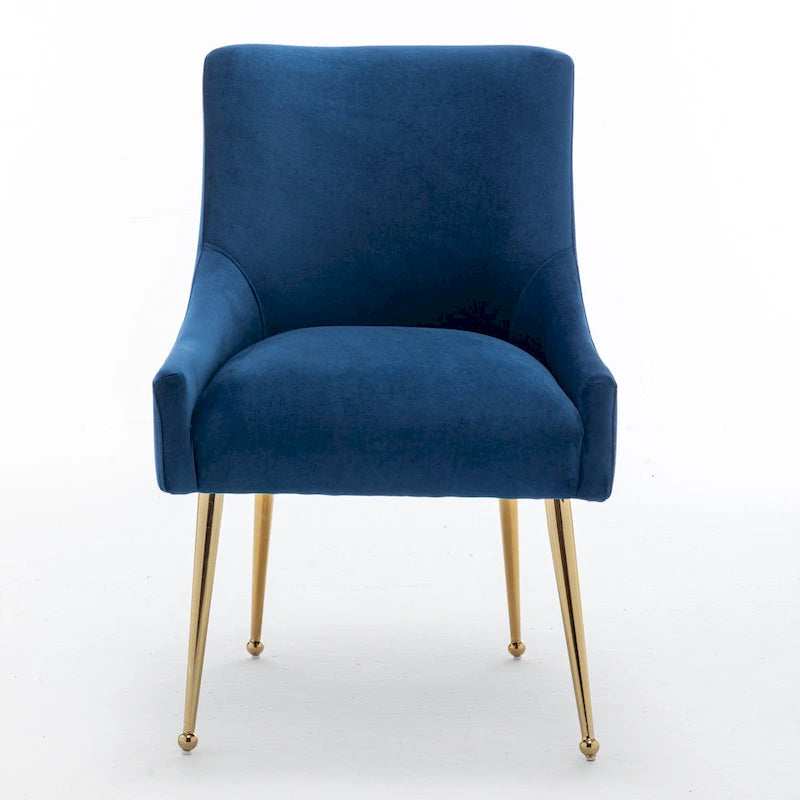 Chaise de salle à manger en velours sans accoudoirs, style moderne et glamour