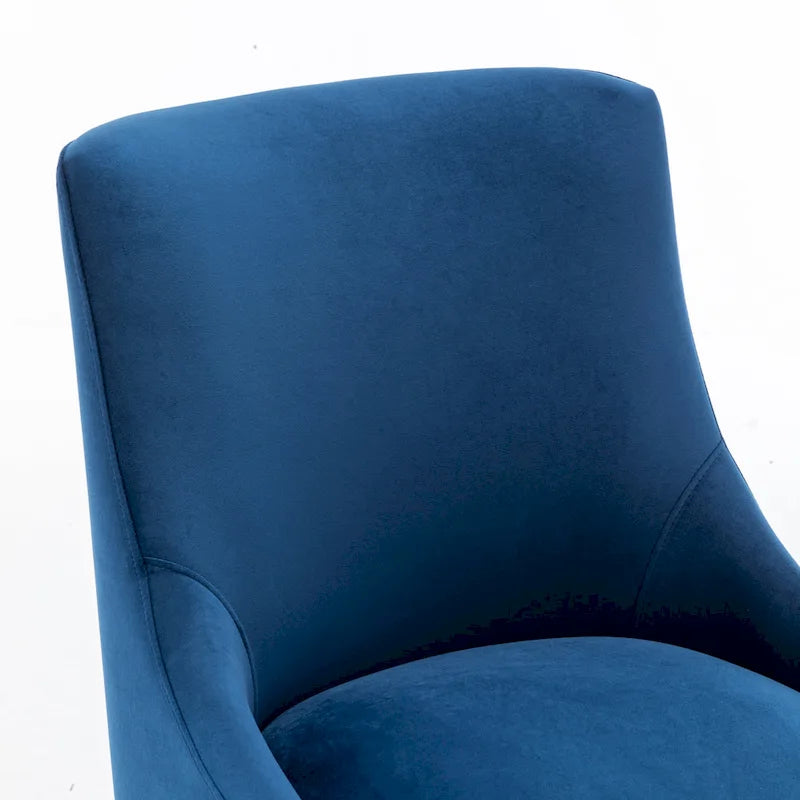 Chaise de salle à manger en velours sans accoudoirs, style moderne et glamour