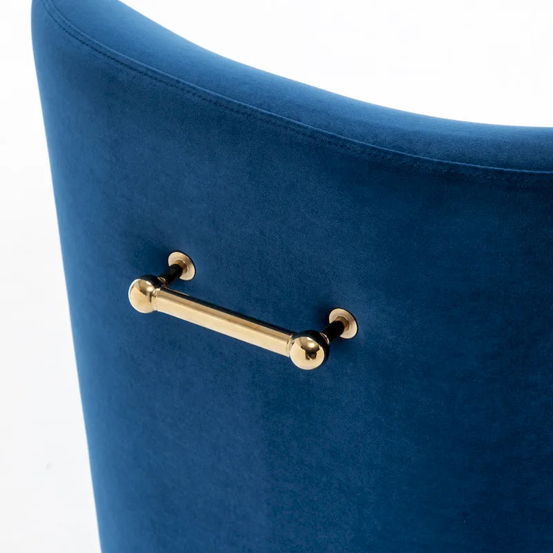 Chaise de salle à manger en velours sans accoudoirs, style moderne et glamour