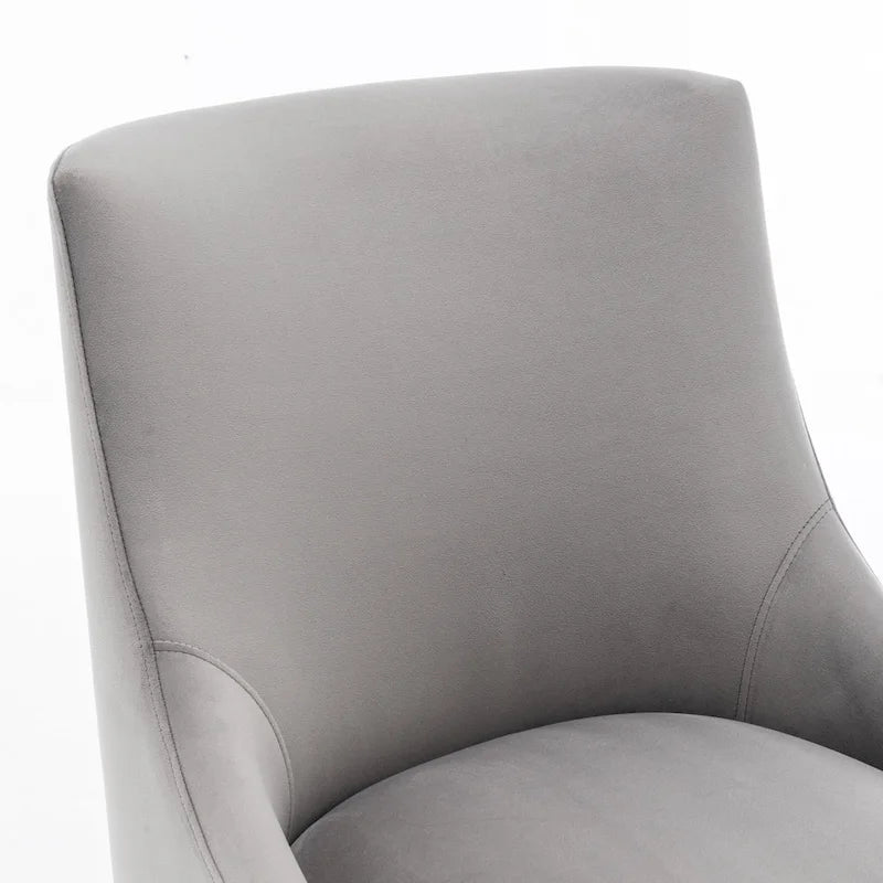 Chaise de salle à manger en velours sans accoudoirs, style moderne et glamour