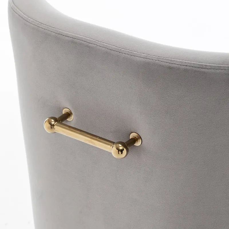 Chaise de salle à manger en velours sans accoudoirs, style moderne et glamour