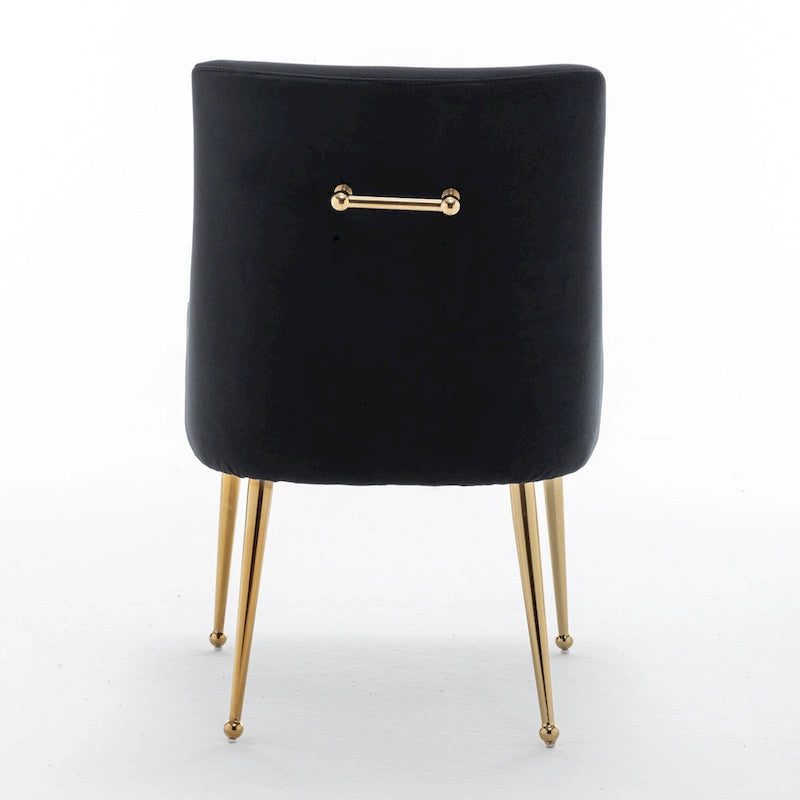Chaise de salle à manger en velours sans accoudoirs, style moderne et glamour