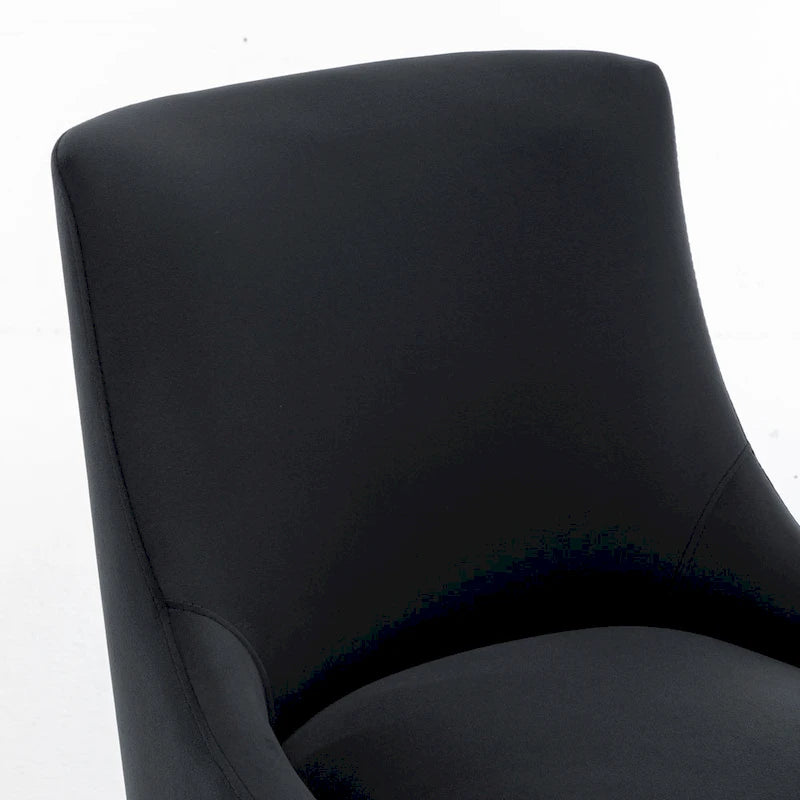 Chaise de salle à manger en velours sans accoudoirs, style moderne et glamour