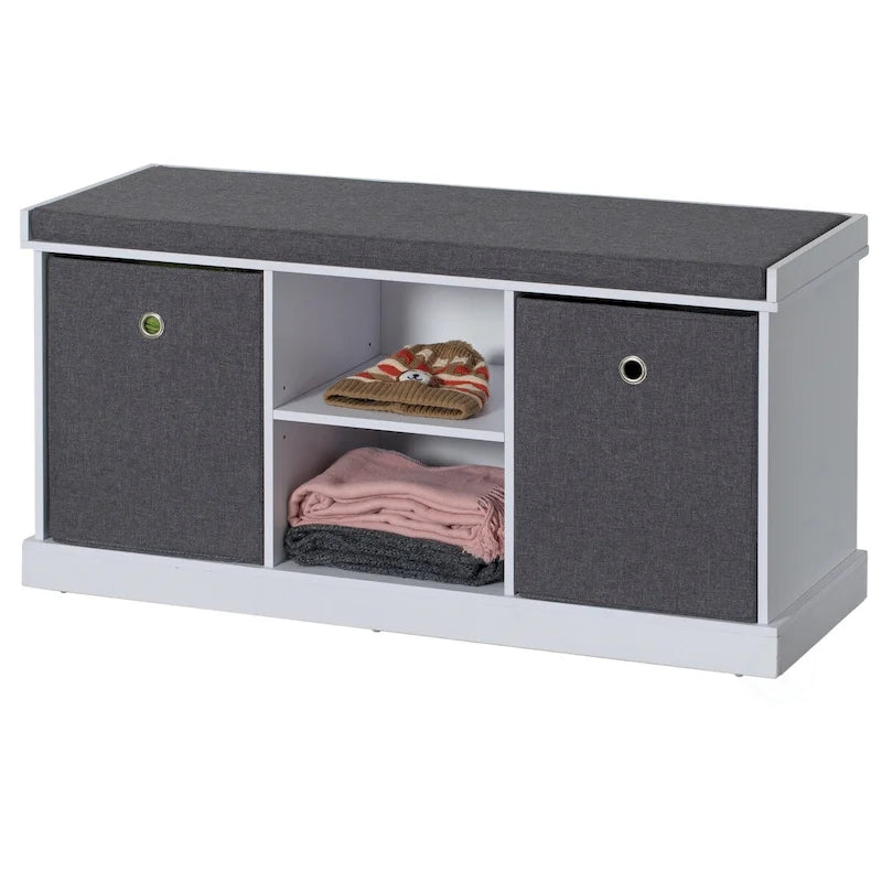 Banc de rangement à chaussures avec étagère, pliable pour un rangement compact