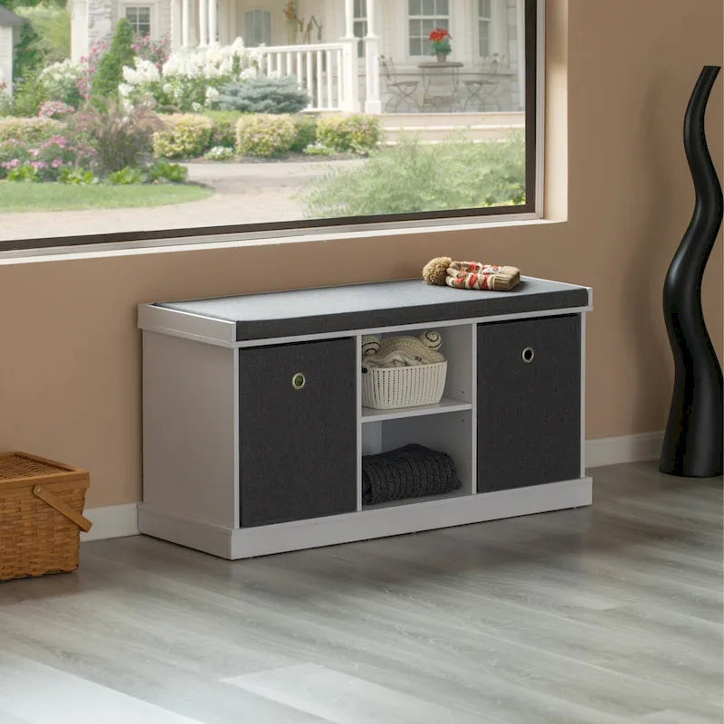 Banc de rangement à chaussures avec étagère, pliable pour un rangement compact