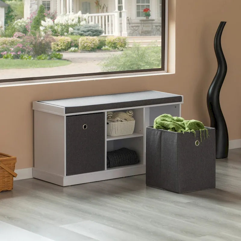 Banc de rangement à chaussures avec étagère, pliable pour un rangement compact