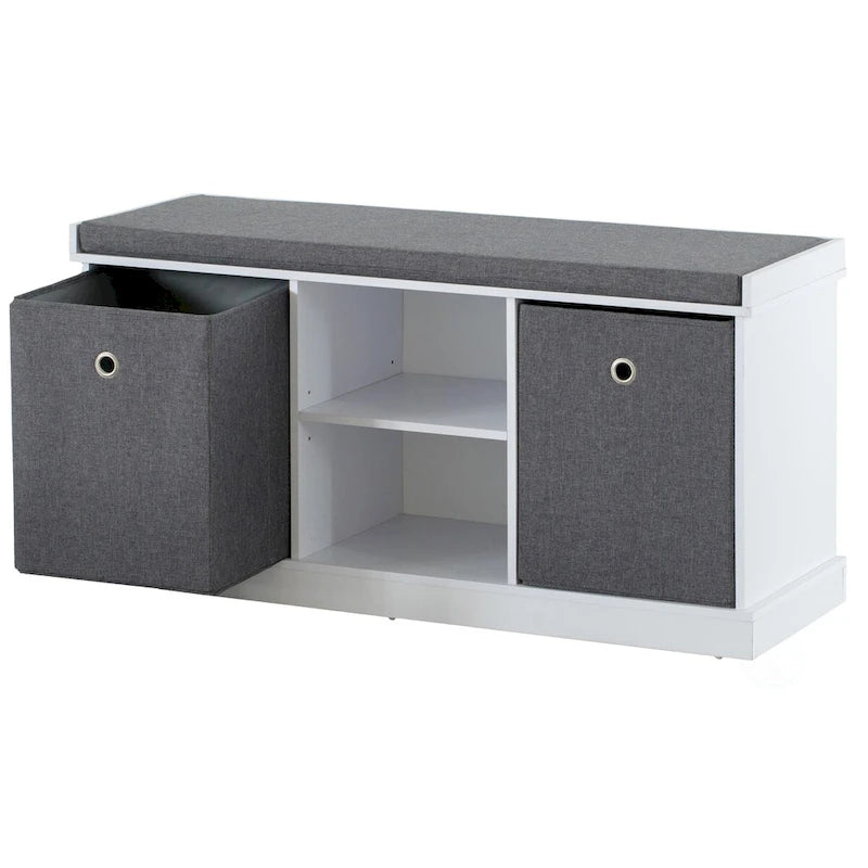Banc de rangement à chaussures avec étagère, pliable pour un rangement compact