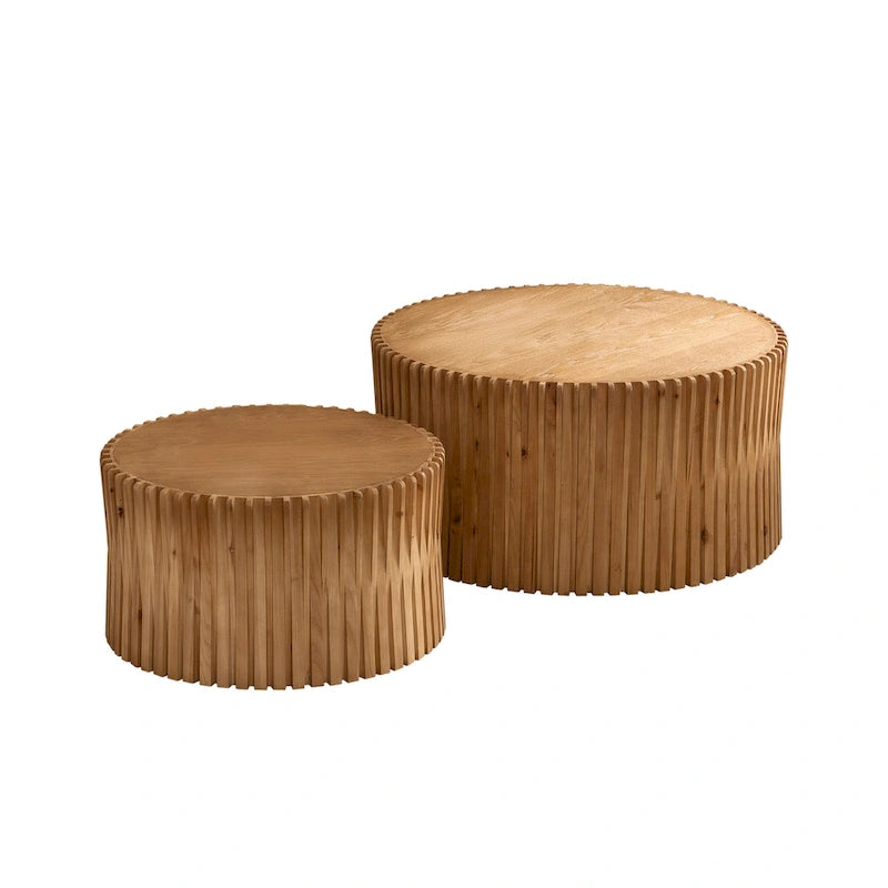 Table basse avec motif texturé en relief vertical pour salon
