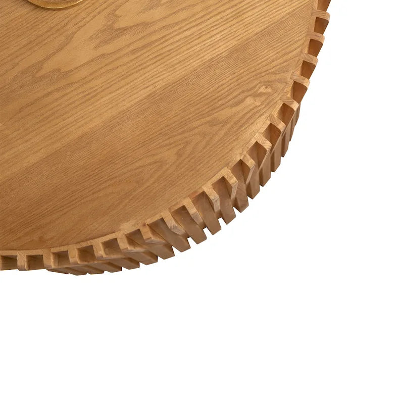 Table basse avec motif texturé en relief vertical pour salon