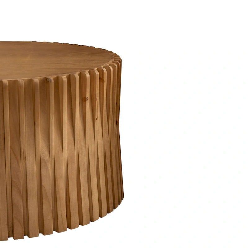 Table basse avec motif texturé en relief vertical pour salon